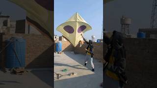 World Biggest Kite Patang Flying With Thread Basant Kite [upl. by Evetta347]