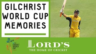 Adam Gilchrists World Cup Memories  ICC Cricket World Cup [upl. by Eimrots]