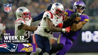 New England Patriots vs Minnesota Vikings  2022 Week 12 Game Highlights [upl. by Andy]