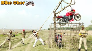 Bike Chor vs Police  New Funny Comedy Video  By Apna Fun Joke [upl. by Elaine]