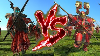 Grave Guard Halberds VS Chaos Warriors of Khorne Halberds Total War Warhammer 3 [upl. by Airahcaz]