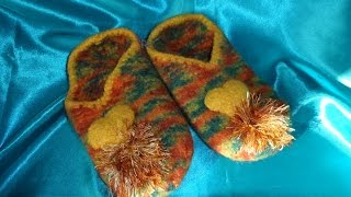 DIY TOLLE PuschenHausschuhe  FILZPANTOFFELN  stricken und filzen  verfilzen auch für Anfänger [upl. by Agatha]