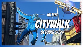 4K CityWalk Walkthrough at Universal Studios Hollywood  October 2024 POV [upl. by Idram]