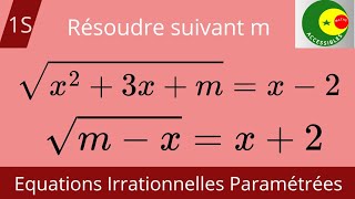 Équations Irrationnelles Paramétrées 1S [upl. by Beebe577]