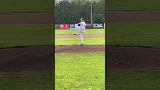 Callum Hughson pitches to bagpipes [upl. by Nolana]