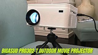 BIGASUO Pro302T Portable Outdoor Movie Projector Review amp User Manual  Projector with DVD Player [upl. by Minette156]