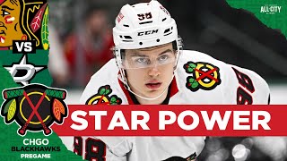 Connor Bedard Chicago Blackhawks battle Dallas Stars  CHGO Blackhawks PREGAME Podcast [upl. by Aitnohs]