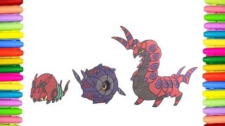 Pokemon Coloring Pages  Venipede Whirlipede and Scolipede [upl. by Analos]