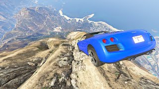 GTA 5 Cliff Drops Crashes With Real Cars Mod 45 [upl. by Kristina]