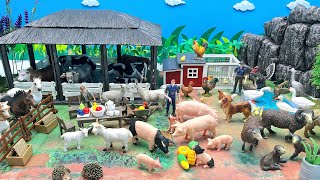 New Barn Playset For Farm Animals  Diorama Country Animals Cow Chicken Pig Sheep 농장 만들기 [upl. by Noivad]