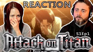 Already Crying 😭  Her First Reaction to Attack on Titan  S1 E1 [upl. by Arimahs729]