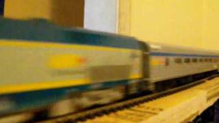 CP Rail freight and a VIA Rail train HO scale [upl. by Pearlman529]