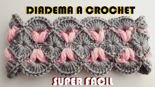 DIADEMA O VINCHA SUPER FACIL A CROCHET HEADBAND PRINCIPIANTES [upl. by Isadora792]