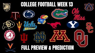 College Football Week 13  Complete Preview amp Predictions for Entire Slate [upl. by Veronika]