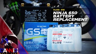 Ninja 650  BATTERY REPLACEMENT  GS BATTERY  PH [upl. by Lladnek]