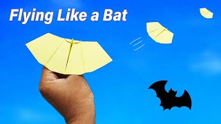 Bat Plane  Flying Paper Plane Like Bat  How to Make New Flapping Bat [upl. by Aihcropal]