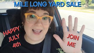 MILE LONG YARD SALE  Happy 4th Of July [upl. by Ostler]