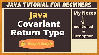 Covariant Return Type in Java  Tutorial for beginners [upl. by Susette854]