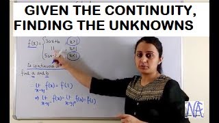 GIVEN CONTINUITY FINDING THE VARIABLES CONTINUITY amp DIFFERENTIABILITYPART 3 CBSE CLASS XII 12 [upl. by Ailliw]