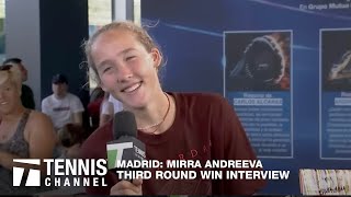 Mirra Andreeva defeats Linette on her Sixteenth Birthday  2023 Madrid Third Round [upl. by Kimon368]