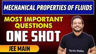 Mechanical Properties of Fluids  Most Important Questions in 1 Shot  JEE Main [upl. by Ellerehc]