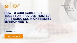 How to Configure High Trust for Providerhosted Apps using SSL in On Premise Environments [upl. by Hillary]