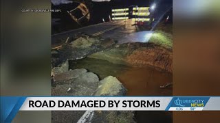 Cabarrus County highway shut down after ‘buckling’ from flooding [upl. by Ful]