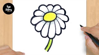 590 How to Draw a Daisy Flower  Easy Drawing Tutorial [upl. by Annaer]