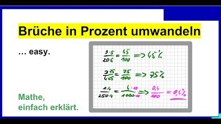 Bruch in Prozent umwandeln  umrechnen [upl. by Wagner]