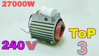 How to make 240V current power free energy project generator top3 free electricity transformer [upl. by Anerehs]