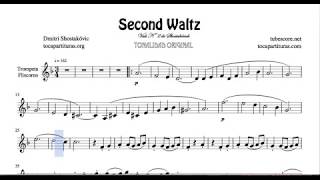 Second Waltz by Shostakovich Sheet Music for Trumpet and Flugelhorn [upl. by Norahs]