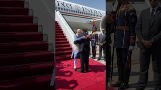 Prime Minister of Egypt receives PM Modi upon his arrival in Cairo [upl. by Annavas]