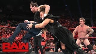 Dean Ambrose amp Chris Jericho vs The Miz and a mystery partner Raw April 24 2017 [upl. by Sdlonyer]