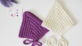 Căciulă spiriduș tricotată 03 luni 36 luni 69 luni  tutorial pas cu pas knitted baby hat [upl. by Odnama]