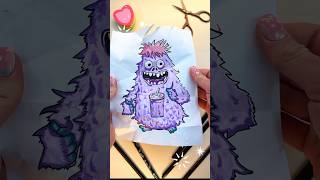 Paper Craft Trick by Grimace Shake 💫grimaceshake grimacebirthday papercraft trick papertricks [upl. by Seko]