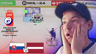 MS v hokeji 2024  Slovensko  Lotyšsko NHL 24 [upl. by Etienne537]