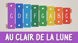 How to play Au Clair de la Lune on a Xylophone  Easy Songs  Tutorial [upl. by Stacey]