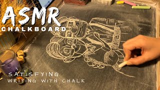 ASMR chalkboarddrawing UP animation characterssound of chalk on board relaxingno talking [upl. by Laaspere]