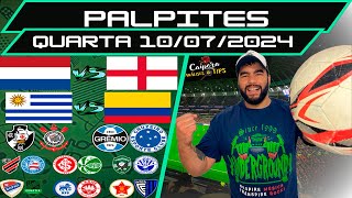 PALPITES DE FUTEBOL PARA HOJE 10 07 2024 QUARTA 25 JOGOS  BILHETE PRONTO Caipora Análises e TIPs [upl. by Zara]