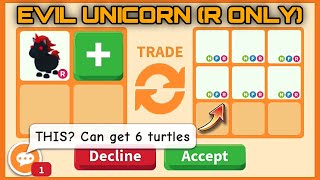 🤯🤯 OMG CAN GET MORE OVERPAYS THAN FLY RIDE 25 OFFERS FOR RIDE ONLY EVIL UNICORN in adoptme [upl. by Linnea]