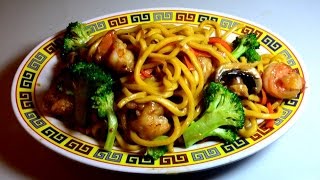 Stir Fry Shrimps Noodle in Hoisin Sauce  Authentic Chinese Cooking [upl. by Ronnholm]