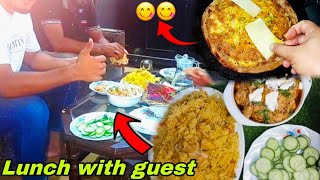 Lanch Mehmanu k sathFull day busy routineChicken pulao Boneless chicken karmi handi [upl. by Aimerej]