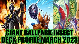 GIANT BALLPARK INSECT DECK PROFILE MARCH 2023 YUGIOH [upl. by Ahsiya]