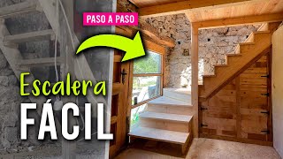 44 🔥 Cómo hacer una ESCALERA de madera FÁCIL Paso a paso [upl. by Redienhcs]