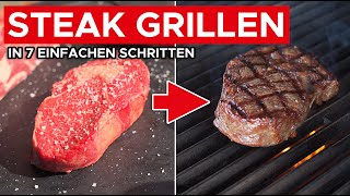 Steak Grillen Das perfekte Steak in 7 einfachen Schritten auf dem Gasgrill zubereiten [upl. by Eiddam]