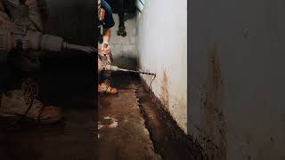 Drilling Weep Holes In Basement [upl. by Bradney547]