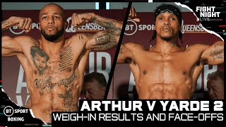 Lyndon Arthur v Anthony Yarde 2 WeighIn Results Fighters Hit The Scales In London [upl. by Aillimat]