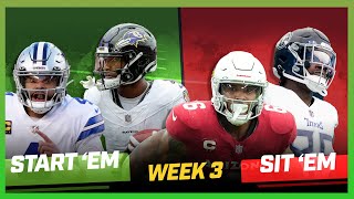 Week 3 Start Em Sit Em Michael Fabiano Sets Your Fantasy Lineup [upl. by Eixid]