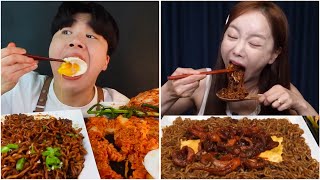 VERY HUNGRY mukbangers ‼️🍜 Insanely BIG bites [upl. by Tann]