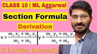 Derivation of Section Formula  Class 10 ICSE  how to derive Section Formula  Maths  ML Aggarwal [upl. by Hutt593]